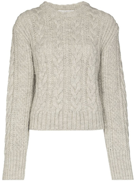 Cecilie Bahnsen cable knitted open back jumper in grey