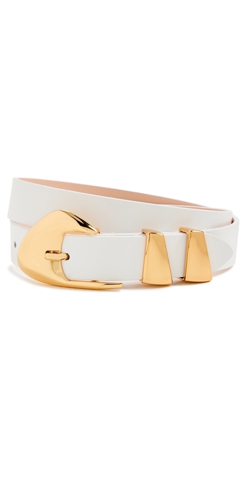 by far moore white semi patent leather belt white l