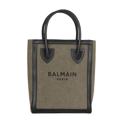 Balmain Canvas B-Army 26 bag with leather panels in noir
