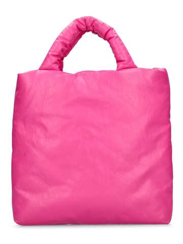KASSL EDITIONS Pillow Small Oil Cotton Blend Tote Bag in pink