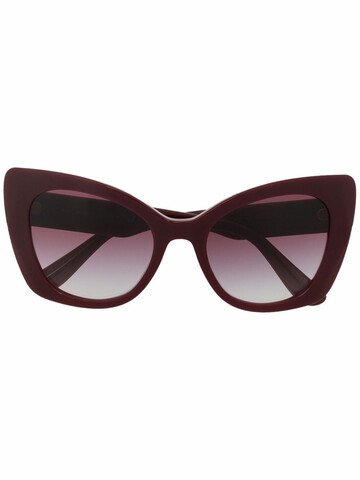 dolce & gabbana eyewear logo-plaque cat-eye sunglasses - red