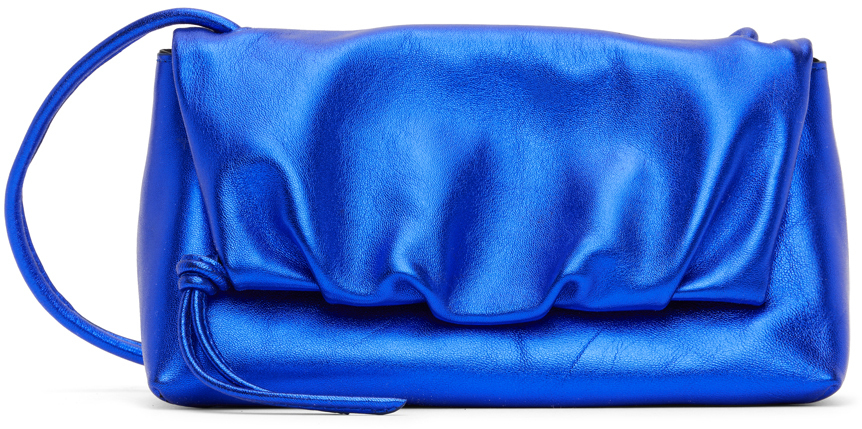 Dries Van Noten Blue Small Metallic Bag