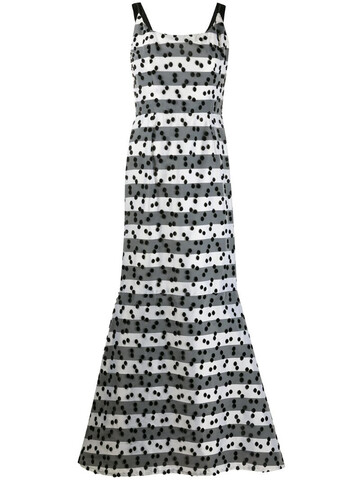LANVIN Pre-Owned dot embroidery striped dress in black