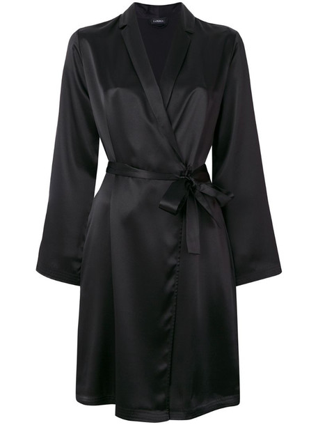 La Perla Silk short robe in black