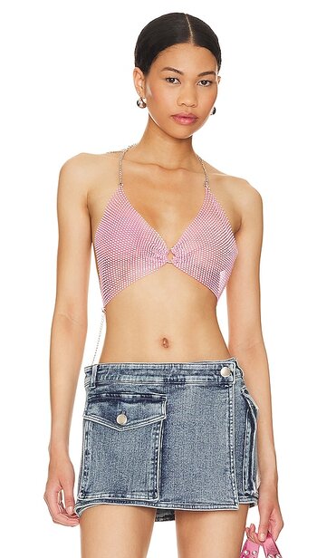 8 other reasons chain crop top in pink