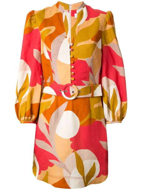 Rebecca Vallance Sangria abstract-print belted dress