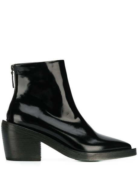 Marsèll patent pointed ankle boots in black