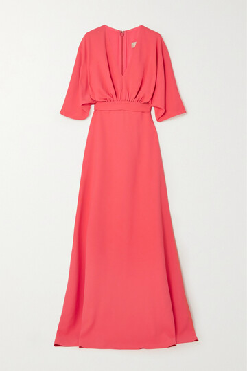 elie saab - ruched cady gown - pink