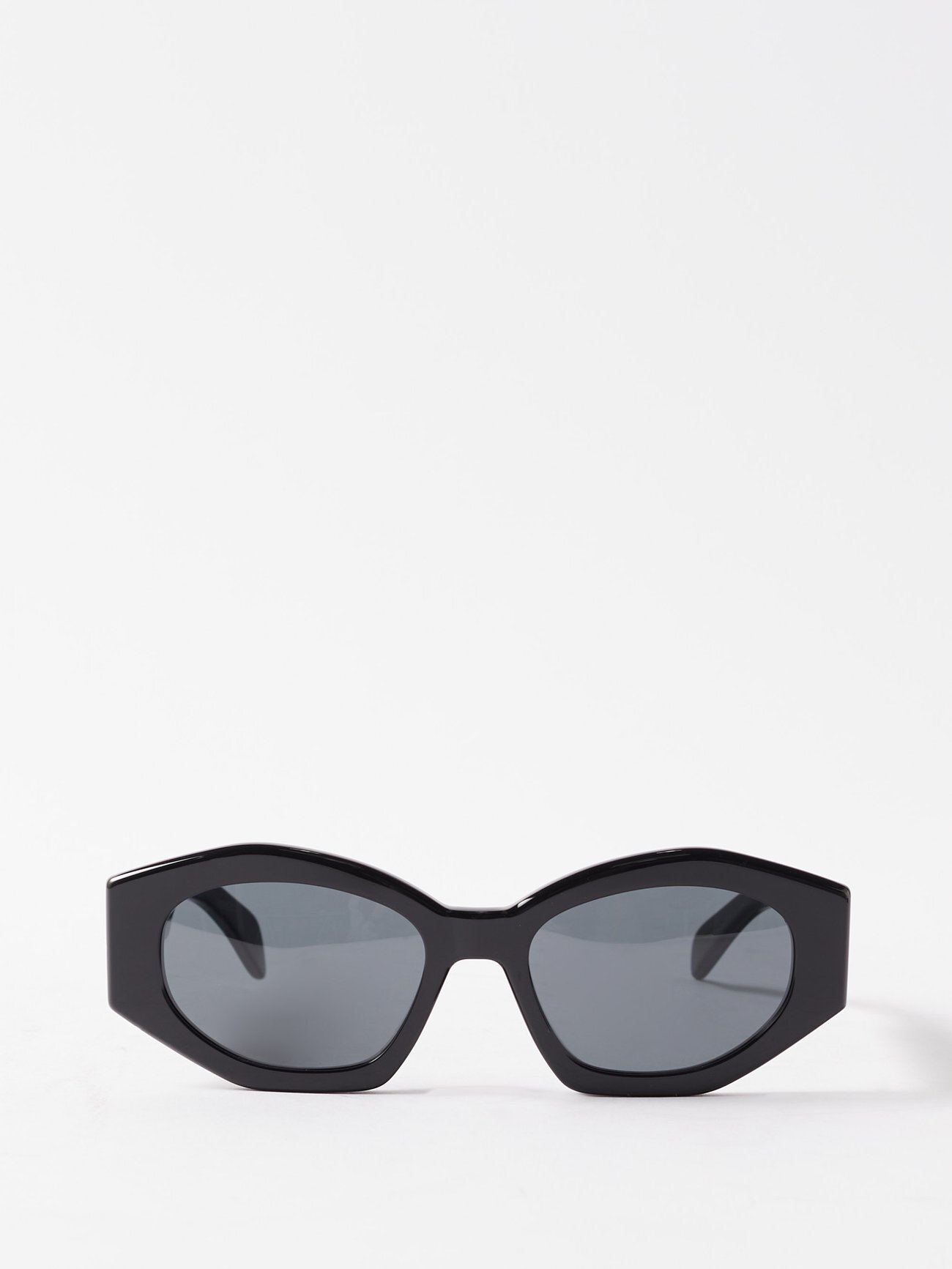 Celine Eyewear - Triomphe Oval Acetate Sunglasses - Womens - Black