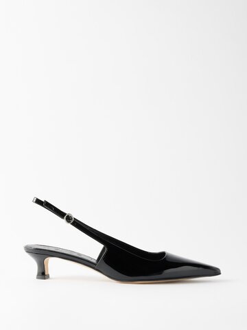 aeyde - catrina 35 patent-leather kitten heels - womens - black