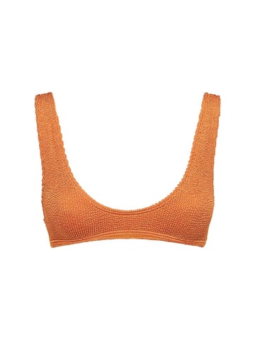 bond eye scout crop bikini top in orange