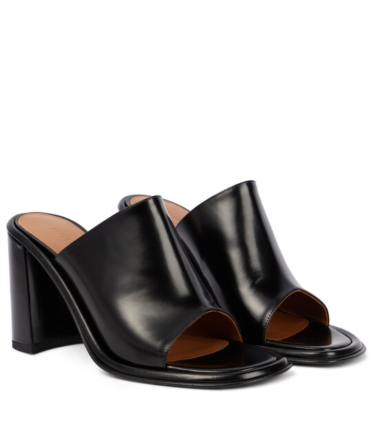 Petar Petrov High heeled leather mules in black