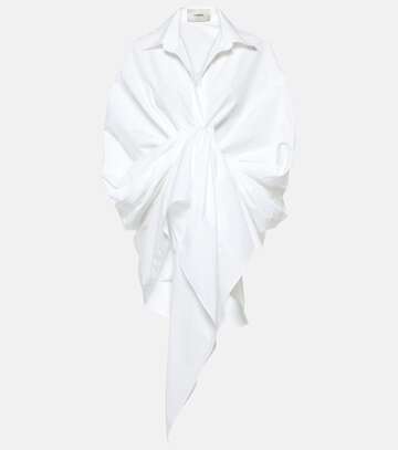 coperni wrap cotton shirt in white