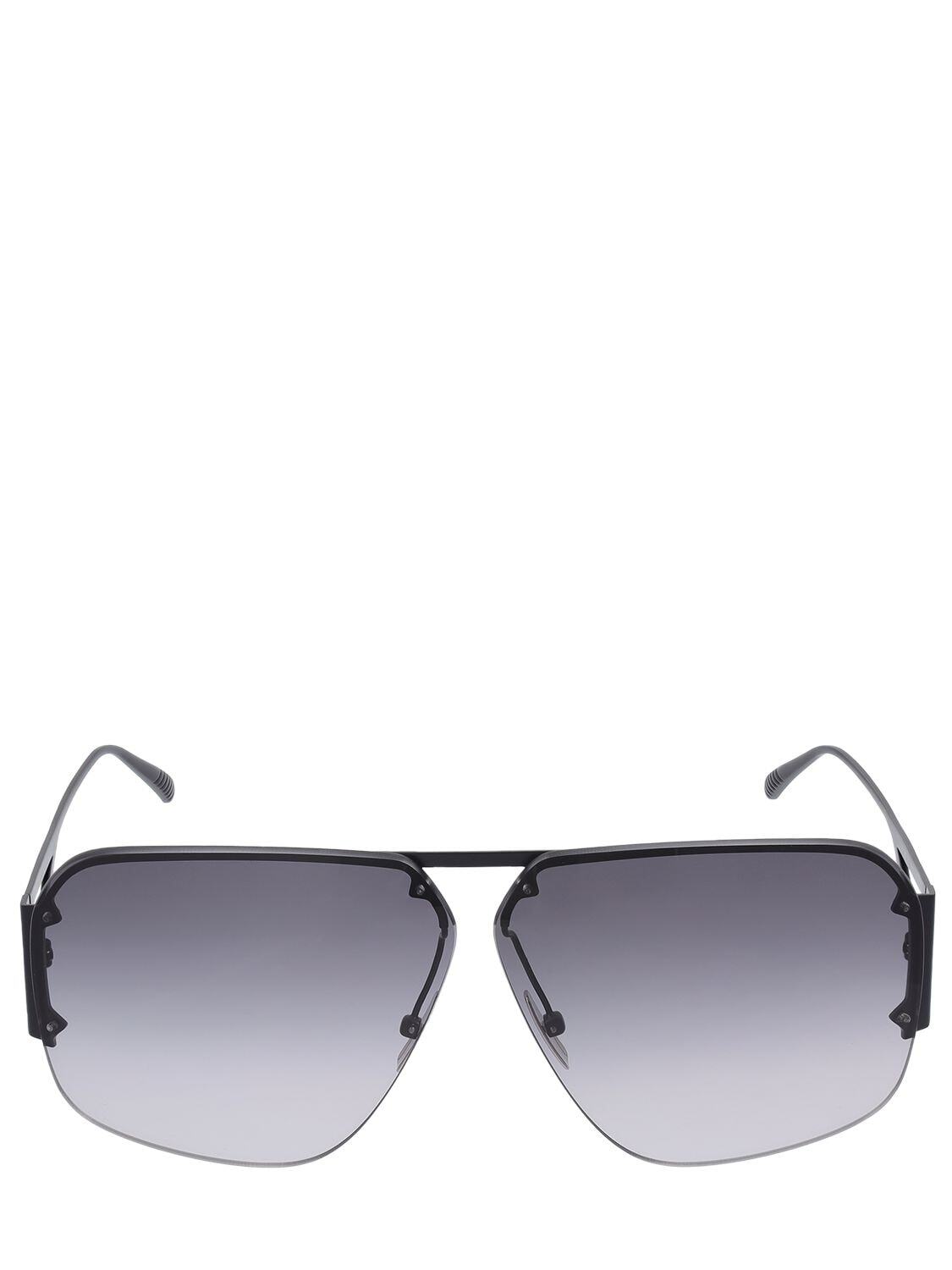 BOTTEGA VENETA Bv1065s Pilot Metal Sunglasses in black