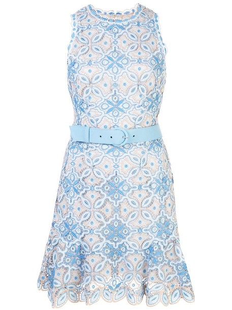 Jonathan Simkhai Charlotte embroidered belted dress in blue