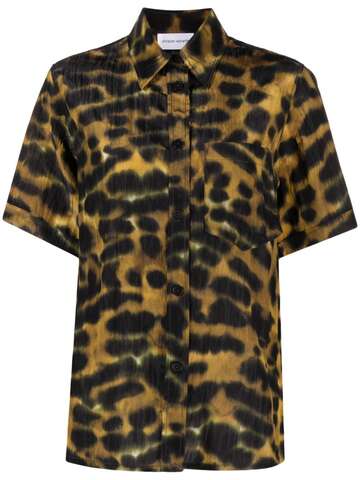 christian wijnants tore leopard-print patch-pocket shirt - brown