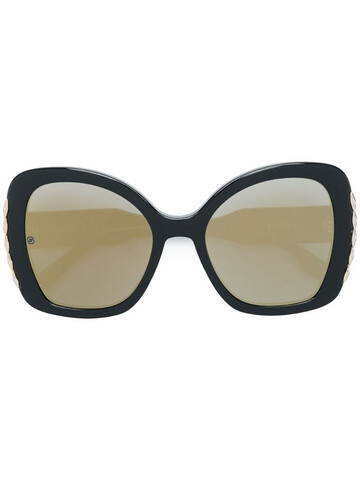elie saab trim detail oversized sunglasses in black