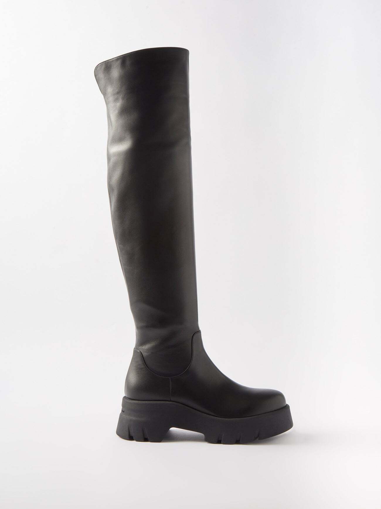 Gianvito Rossi - Montey 20 Leather Knee-high Boots - Womens - Black