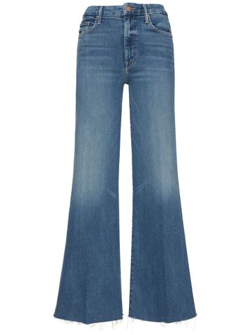 MOTHER The Roller Frayed Stretch Cotton Jeans in blue