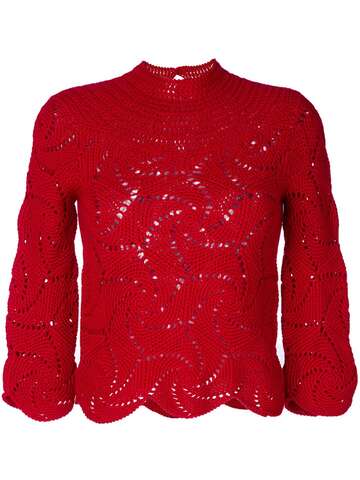 comme des garçons pre-owned crochet sweater - red