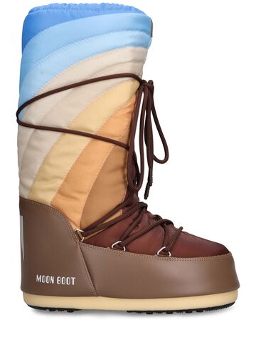 moon boot high rainbow icon nylon boots in brown
