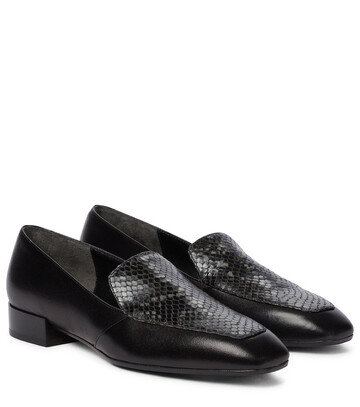 aeydÄ Angi snake-effect leather loafers in black