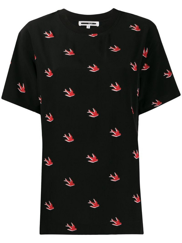 McQ Swallow swallow-print crew-neck T-shirt in black