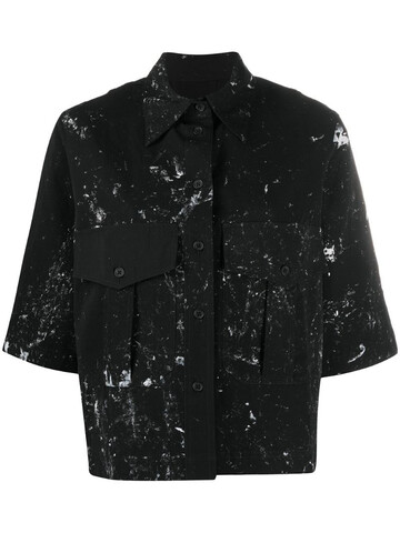 Song For The Mute paint-splatter short sleeve shirt in black