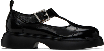 ganni black everyday buckle mary jane loafers