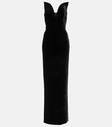 roland mouret strapless velvet gown in black