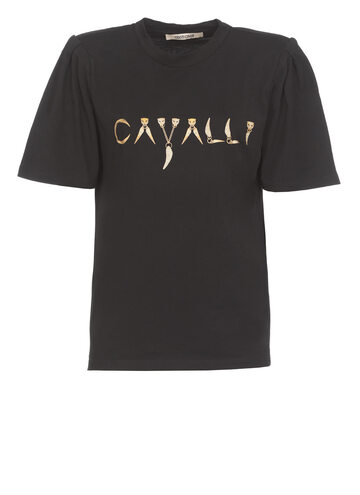 Roberto Cavalli Boxy Fit T-shirt in black