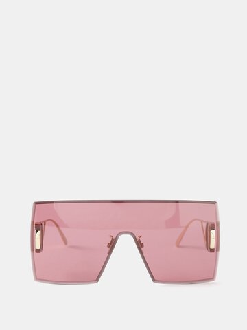 dior - 30 montaigne rimless mask sunglasses - womens - burgundy gold