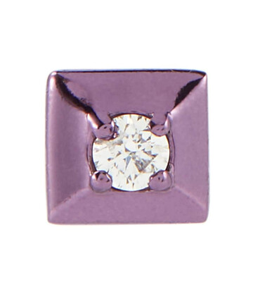 Mini EÃRA Medium 18kt gold single earring with diamonds in purple