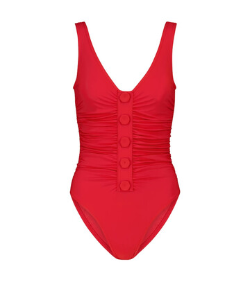 Karla Colletto V-neck swimsuit in red