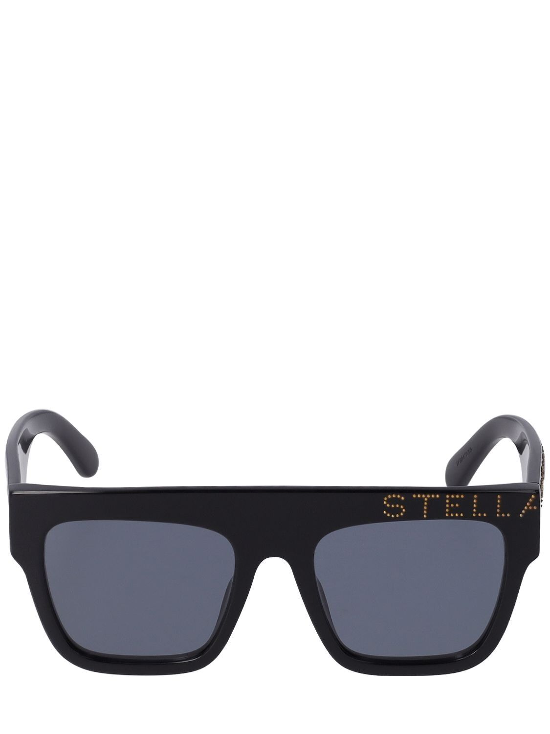 STELLA MCCARTNEY Logo Squared Bio-acetate Sunglasses in black