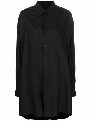 ami paris drop-shoulder shirtdress - black