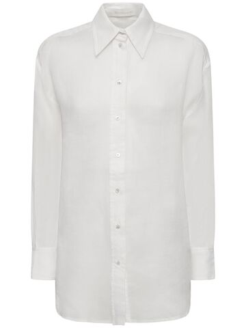 zimmermann alight embroidered relaxed shirt in ivory