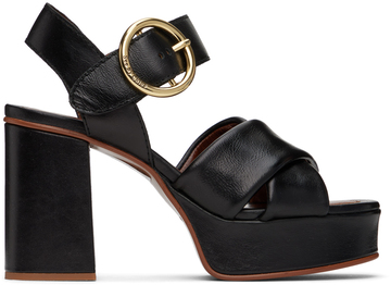 see by chloé see by chloé black lyna platform heeled sandals