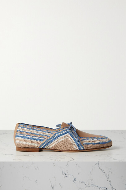 Gabriela Hearst - Hays Leather And Crocheted Cotton Loafers - Brown