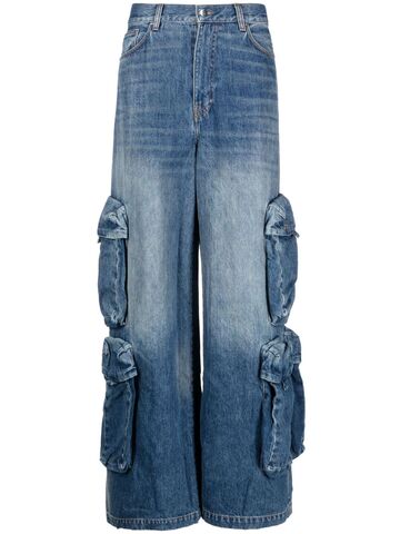 amiri wide-leg cargo jeans - blue