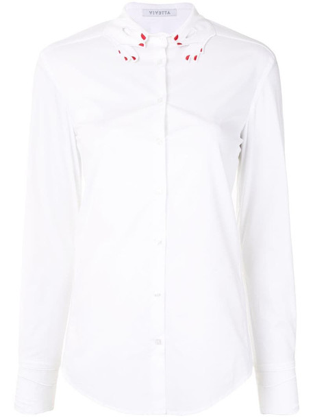 Vivetta embroidered hand-collar shirt in white