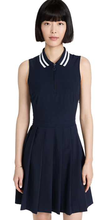 Tory Sport Performace Pleated Golf Dress in navy