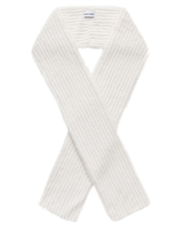 stand studio reana faux fur scarf in white