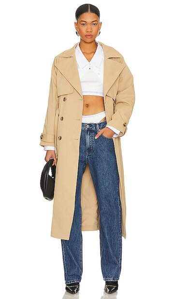 ena pelly carrie trench coat in tan in camel