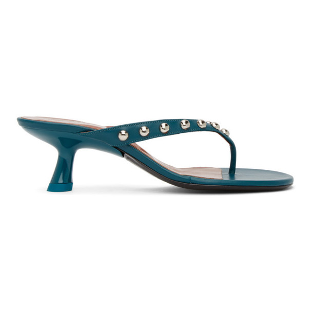 Simon Miller Blue Beep Thong Heeled Sandals in teal