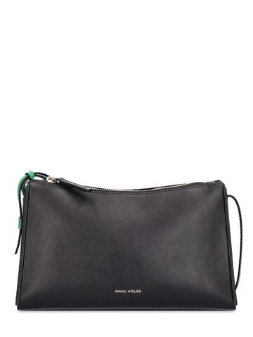 MANU ATELIER Prism Bi-color Leather Shoulder Bag in black