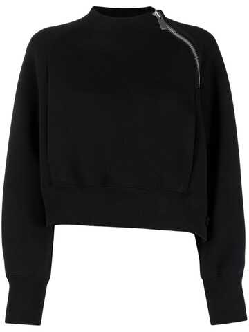 sacai s sponge zip-embellished sweatshirt - black