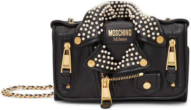 Moschino Black Pearl Jacket Wallet Bag