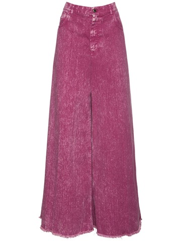 MARNI Low Rise Wide Leg Cotton Denim Jeans in pink