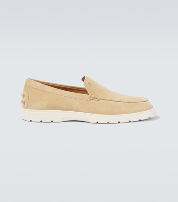 tod's slip-on suede loafers in beige